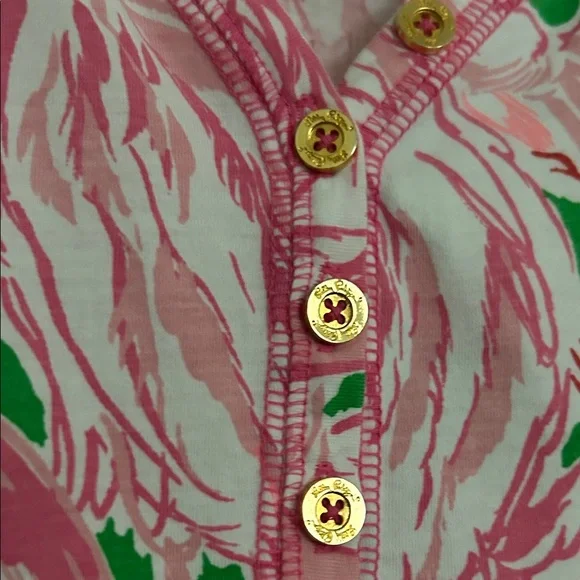 Lilly Pulitzer pink/green/white flamingo dress.   Size XL. - Picture 6 of 8